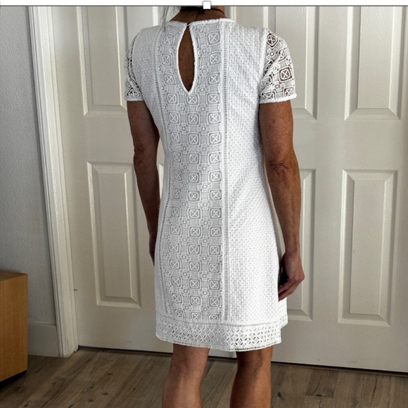Abercrombie & Fitch Lace/Embroidered Shift Dress - White Size XS - Picture 4 of 11